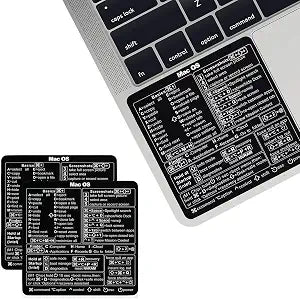 Keyboard Shortcut Stickers for MacOS, 2-Pack Cheat Sheet