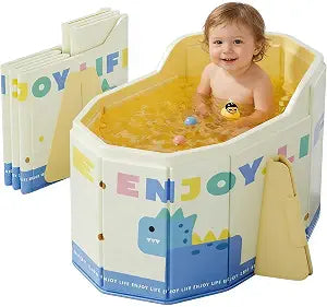 Foldable Bathtub, Foldable Collapsible tub Portable Bathtub for Bathroom Folding SPA Tub for Shower Stall, Ideal for Small Spaces - Effortless Folding Bathtubs (Blue)