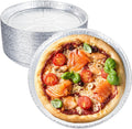 50 Pack 8 Inch Round Foil Pizza Pans, Disposable Aluminum Pizza Pans for Pizzas, Round Pizza Pan Foil Focaccia Pan, Chocolate Cookies Cake Tin, Serving Platter Tray, Freezer & Oven Safe
