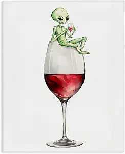 Stupell Industries Alien Wine Glass Kitchen, 24 x 30 Inch Canvas Wall Art