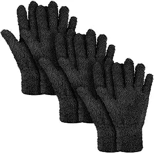 Patelai 3 Pairs Microfiber Dusting Gloves for Plants Leaf, Large