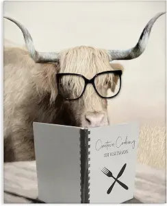Stupell Industries Funny Cattle Cooking Comic, 16 x 20 Inch Canvas Wall Art