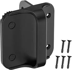 HILLMASTER 4-1/2 Black Nylon Polymer Gate Handle for Outdoor Fence, Sturdy Fence Gate Stop with Bumper Gate Stopper for Vinyl, Wood, Metal Gates, Fence Gate Hardware, Fasteners Included