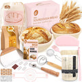 Sourdough Starter Kit Complete Set with Tools, Proofing Baskets, Jars