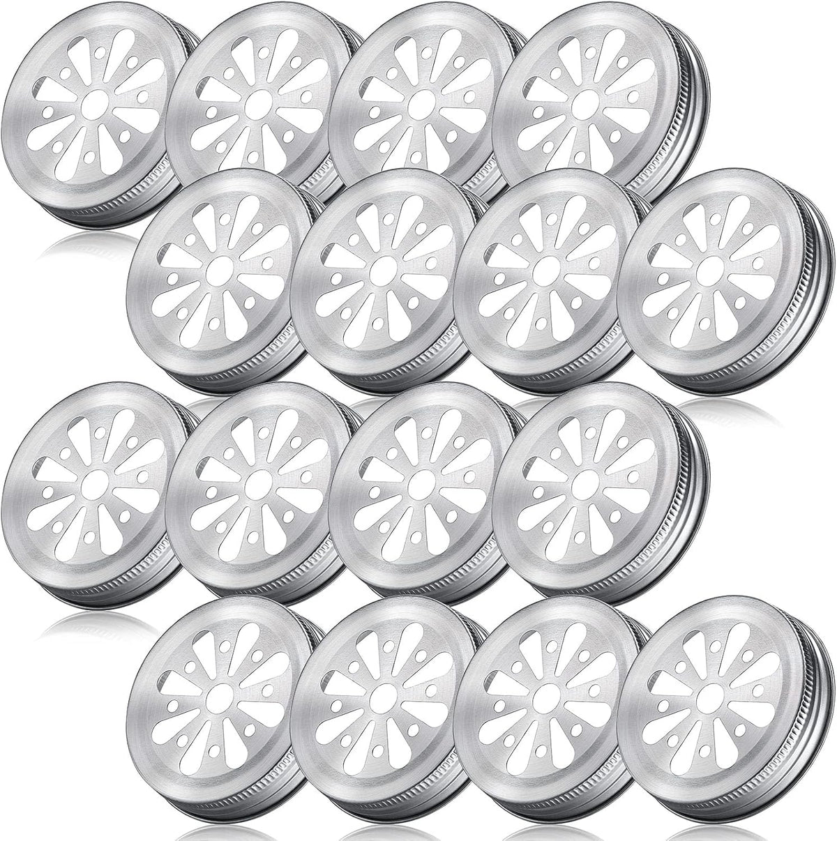 Geiserailie 16 Pcs Daisy Mason Can Jar Lids 2.75" Diameter
