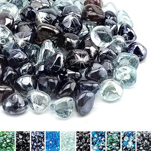 Skyflame 10-Pound Blended Fire Glass Diamonds for Fire Pit Fireplace