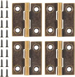 Small Hinges for Wooden Box, 4 Pcs Quality Brass Folding Jewelry Box Hinges