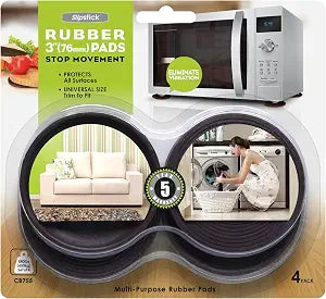 Slipstick Universal Non Slip Rubber Protector Pads (Set of 4) 3 Inch Round Gripper Pads to Prevent Sliding and Protect Hard Surfaces, Brown, CB755