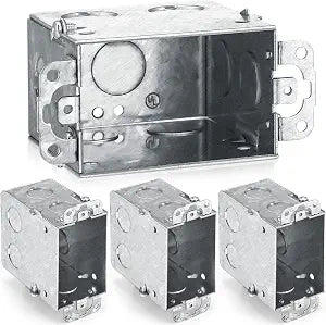Yaocom 4 Pcs 3-1/2" Deep Switch Electrical Box 3" x 2" Gangable Outlet Box