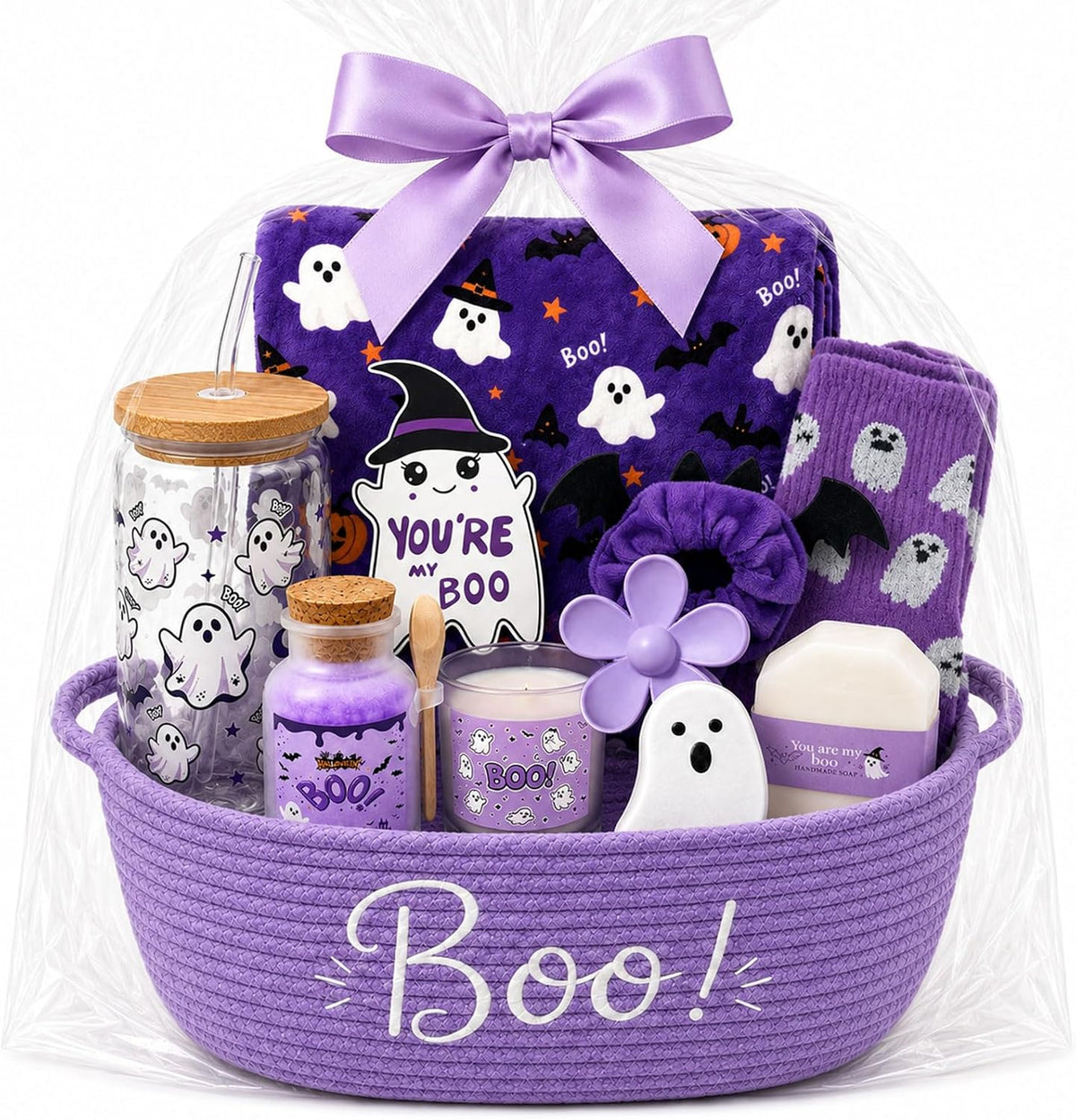 Halloween Boo Basket Stuffers for Women, 11 PCS Spa Gift Set for Girl