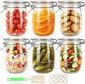 Alotpower 32 oz Glass Jars with Airtight Lid 6 Pack