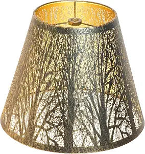 Small Lampshade Etching Forest Pattern 5'' Top Bottom 9'' Height 7'' Spider