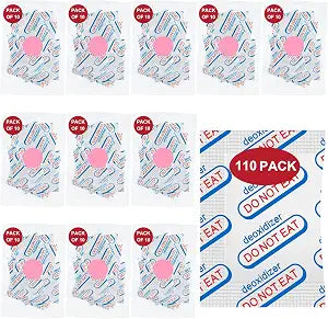 110 Packs 100CC Food Grade Oxygen Absorbers (10 Packs in Individual Vacuum Bag, 11x Packs of 10), Oxygen Absorbers for Food Storage, with Oxygen Indicator, for Mylar Bags, Mason Jars, Canning