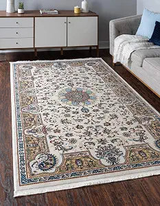 Unique Loom Narenj Collection Classic Traditional Medallion Design Area Rug, 3 ft x 5 ft, Ivory/Tan
