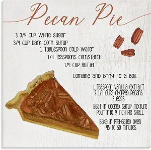 Stupell Industries Charming Pecan Pie Recipe Autumn Harvest Dessert
