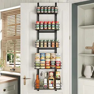 Over the Door Pantry Organizer 5-Tier,Spice Rack Organizer for Cabinet