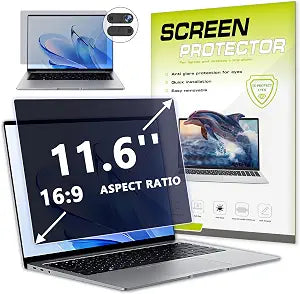 11.6 Inch Laptop Privacy Screen Protector for 16:9 Aspect laptop11.6" Anti Glare Blue Light Filter Security Shield Compatible with Lenovo Hp Dell Acer Asus Thinkpad Envy Xps with Camera Cover