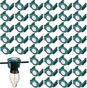 Frienda 50 Pieces C9 Magnetic Christmas Light Clips, Green Round