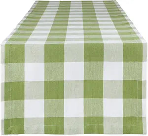 DII Buffalo Check Collection, Classic Farmhouse Table Runner, 14x72, Antique Green