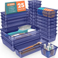 SpaceHacks 25 PCS Plastic Drawer Organizer, 4-Size Versatile Organizer Trays & storage Bins