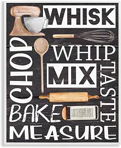 Kitchen Phrases Baking Tools, 11 x 14 Inch Framed Gicle Print