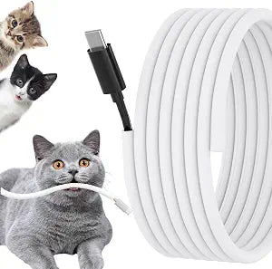 Cord Protectors from Pets No Chew, 10ft Wire Protector Cord Covers for Pets, Flexible Cable Sleeve Cord Management for TV/Computer/Electric Wires/Phone Charging Cables (White, 1/4")