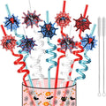 24 Reusable Spider Web Crazy Straws for Kids Man Halloween Birthday Party