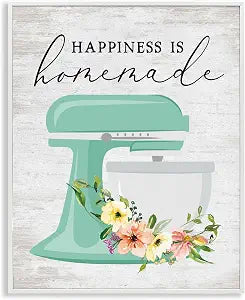 Happiness Is Homemade Floral Kitchen, 11 x 14 Inch Framed Gicle Print