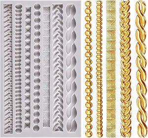 Silicone Border Fondant Molds for Cake Decorating, 7.48 in