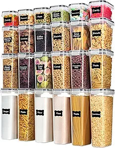 Vtopmart Airtight Food Storage Containers with Lids, 24 pcs, Black