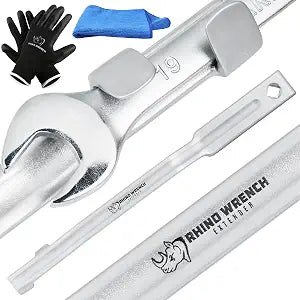 ELEON Rhino Wrench Extender Tool Bar - Extra-Long 15" Wrench Extension for Maximum Leverage - Heavy Duty Torque Multiplier with Non-Slip Gloves and Microfiber Towel - Specialty Tools (Extra Large)