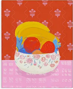 Fruit Bowl Bold Red Kitchen, 16 x 20 Inch Canvas Wall Art