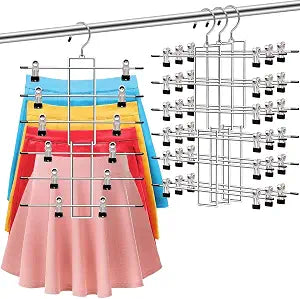 3 Pack Pants-Hangers-Space-Saving, 6 Tier-Closet-Organizers-and-Storage
