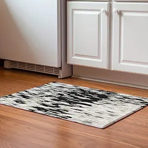 Addison Rugs Mayfield AMF945 Black 1'8" x 2'6" Indoor Premium Machine Washable Rug, Silky Soft, Easy Clean, Non Shedding, Bedroom, Living Room, Dining Room, Kitchen, Rug