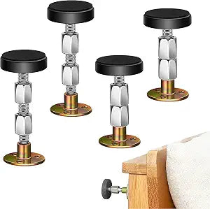 Krisler Adjustable Threaded Bed Frame Anti-Shake Tool for Bed, Headboard stoppers, Bedside Headboards Prevent loosening Anti-Shake Fixer, 4pc, 30-112mm, Easy Install