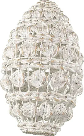 SEI Furniture - Rosemill Woven Pendant Shade - Bohemian Design, White Rattan - Fully Assembled - Ideal for Kitchen, Living Room (LT1136753)