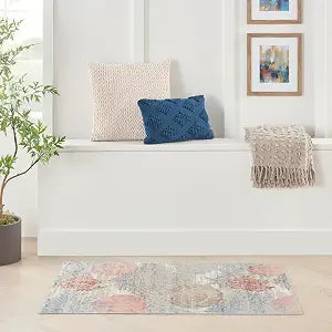 Nourison Home Pompeii Multicolor 3' x 5' Area Rug - Easy Clean, Non Shedding, Bed Room, Living Room, Dining Room, Kitchen (3' x 5')