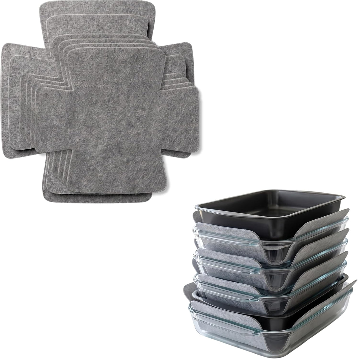 Evelots Extra-Thick Felt Pot and Pan Protectors, Cookware Dividers, 6-Pack