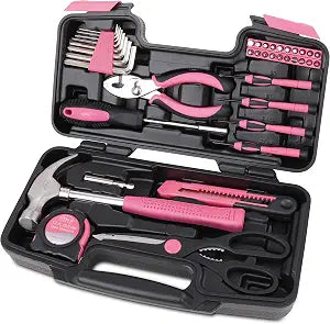 Apollo Tools 39 Piece General Household Tool Set, Pink DT9706P