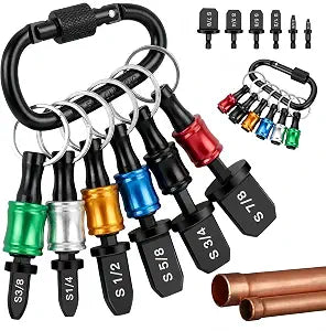 13PCS Swage Tool HVAC Repairing Set with Bit Holders, Hvac Gifts, Air Conditioner Copper Tube Expander Swaging Tool Drill Bit Copper Pipe Swage 1/4'', 3/8'',1/2'',5/8'',3/4'',7/8''
