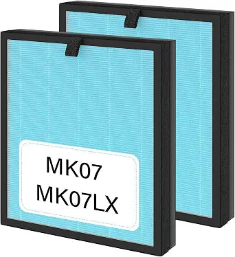 2 Pack MK07 Air Filter Replacement Compatible With Aroeve MK07 Air Puri-fier. 4-In-1 Air Filter True HEPA Filter Replacement For MK07 Air Puri-fier - Standard Version. Compare to Part MK07LX.