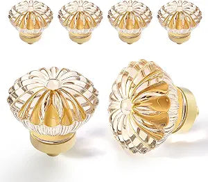 Crystal Vintage Cabinet Dresser KnobsChampagne Gold, 4 Pack