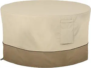 Classic Accessories New Veranda 42" Fire Pit Table Cover - Round, Outdoor Table Cover