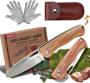 Gribo Kids Pocket Knife, First Folding Knife for Beginners with Safety Lock