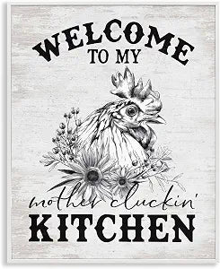 Mother Cluckin' Kitchen Humor, 16 x 20 Inch Framed Gicle Print