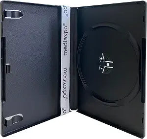 Mediaxpo Premium Standard Black Single DVD Cases 14MM - Durable & Clear Cover - Convenient Clips - Exceptional Value (Pack of 5)