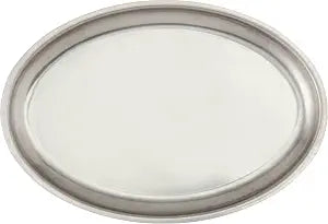 Winco 11" Oval Stainless Steel Sizzle Platter