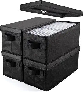 UENTIP CD Storage Box-Pack of 4 CD Case holder,For Home Car Travel Office