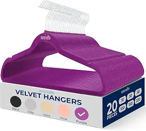 SereneLife Velvet Hangers  20 Pack, Slim & Space Saving for Closets