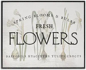 Fresh Flowers Market Floral Alphabet, 16 x 20 Inch Framed Gicle Print